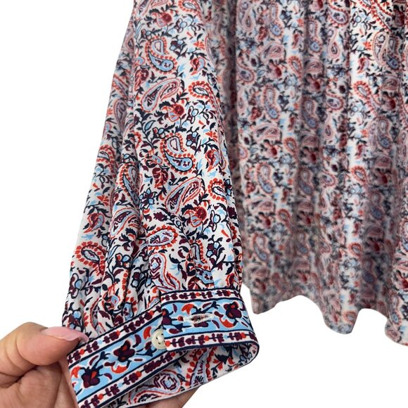 Gap Womens Boho-Style Long Sleeve Top Blouse SZ Small  Paisley Print Lightweight - Picture 11 of 11
